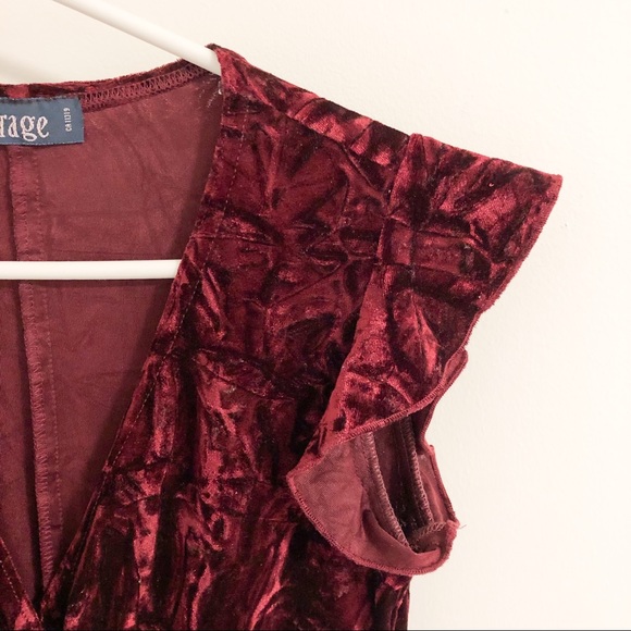 Velour Ruffle-Sleeve Bodycon Midi Dress - Picture 5 of 6